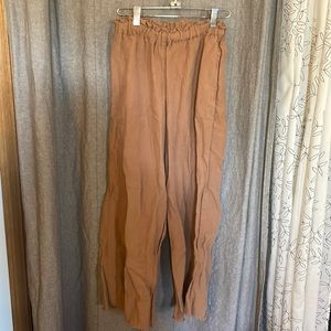 Brown Linen Pants. Sz S.